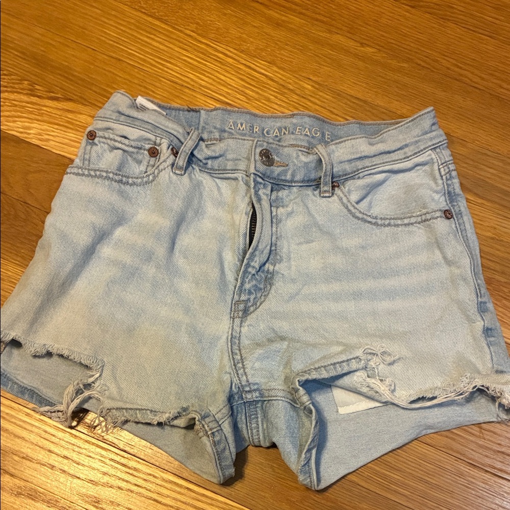 American Eagle Outfitters Women's Faded Blue Jean Shorts